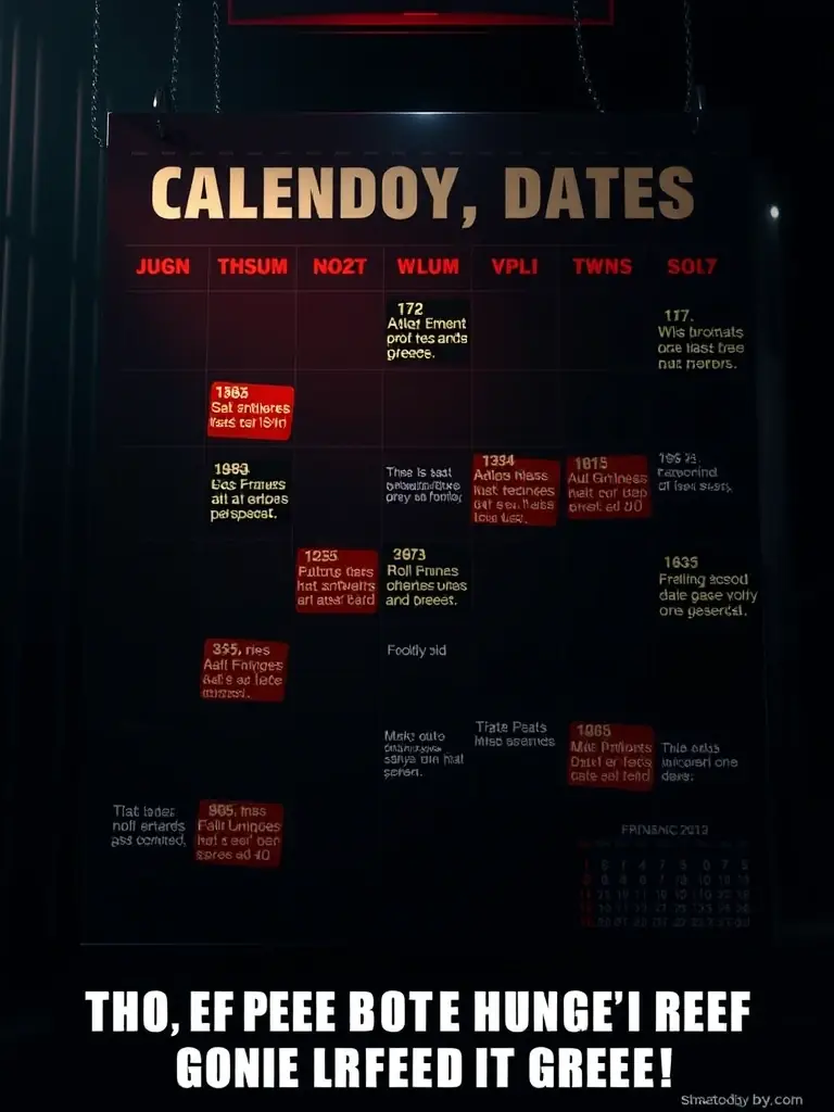 A calendar graphic highlighting key earnings dates and market events, annotated with humorous meme captions, illustrating the timely and relevant information provided in StonkSignal Premium.