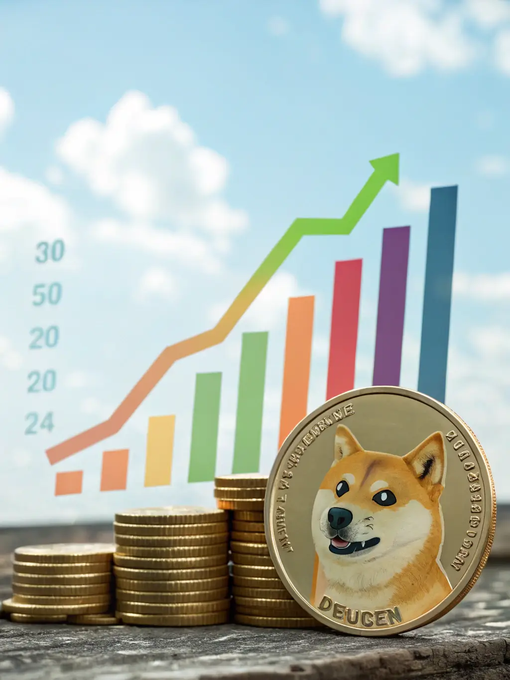 A high-quality stock chart overlaid with a Doge meme, symbolizing data-driven insights with a humorous twist for StonkSignal's premium subscribers.